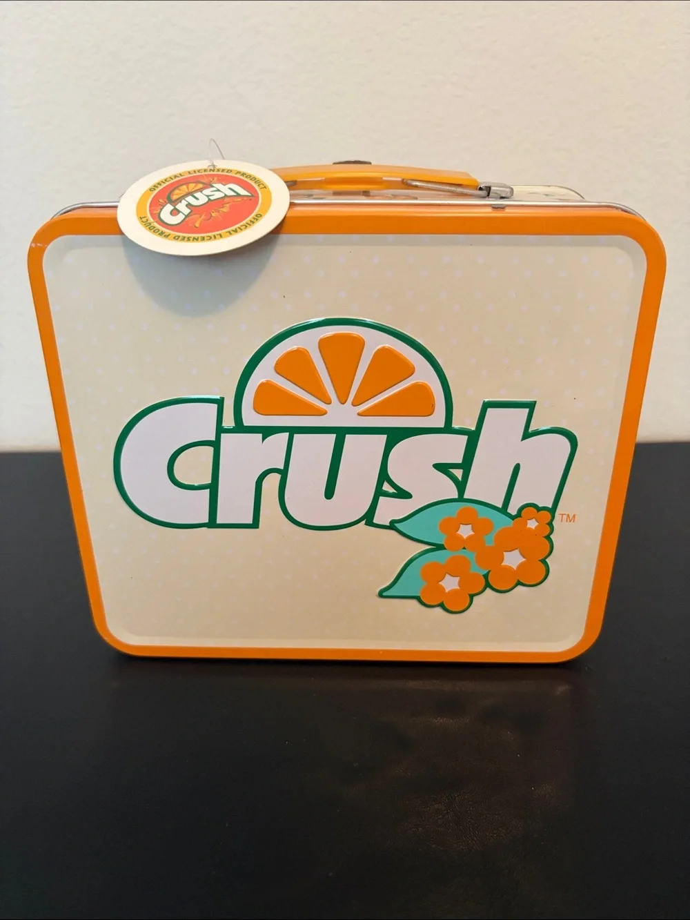 Brand New Orange Crush Retro Tin Lunchbox - Orange and White